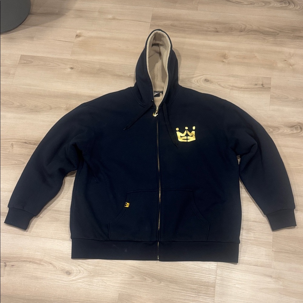 Men’s PNB Nation XXL fleeced zip up Hoodie with Gold Crown Logo